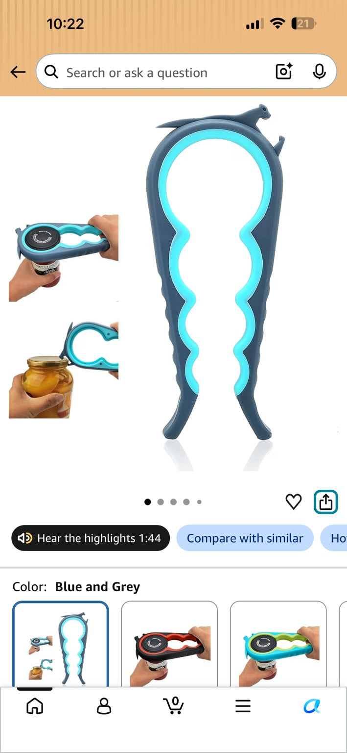 Blue and grey adjustable multi-size jar opener with example uses.